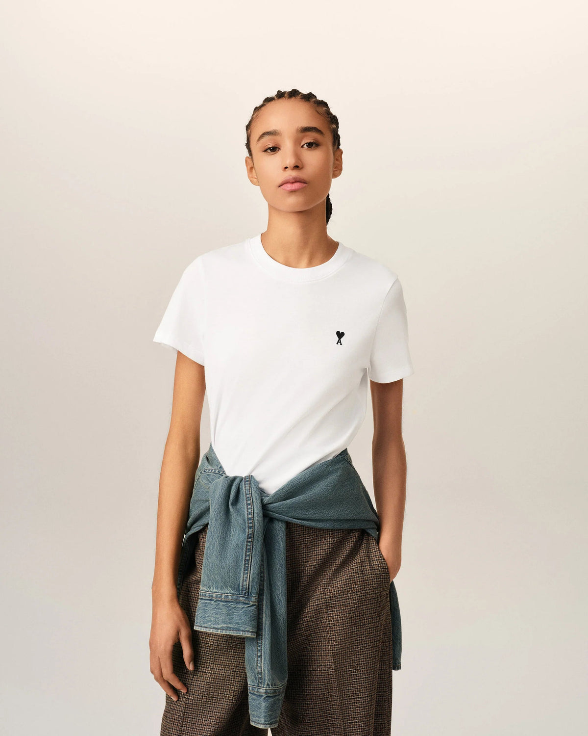 T-shirt Blanc Croppé - Ami Paris