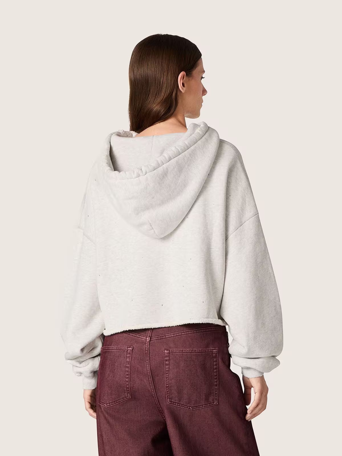 Sweat-shirt cropped gris chiné - Golden Goose