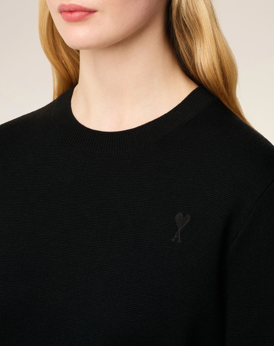Pull Noir col rond - Ami Paris