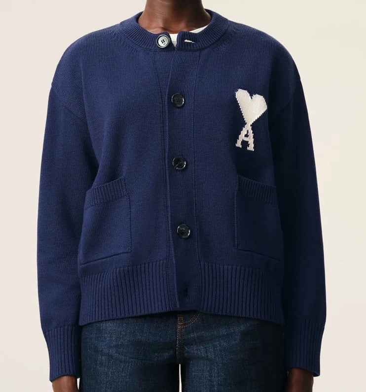 Cardigan Écru/Encre - Ami Paris