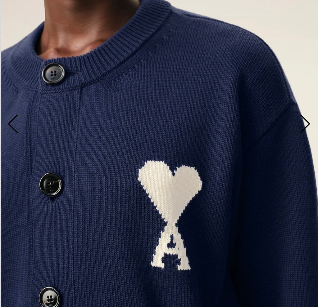 Cardigan Écru/Encre - Ami Paris