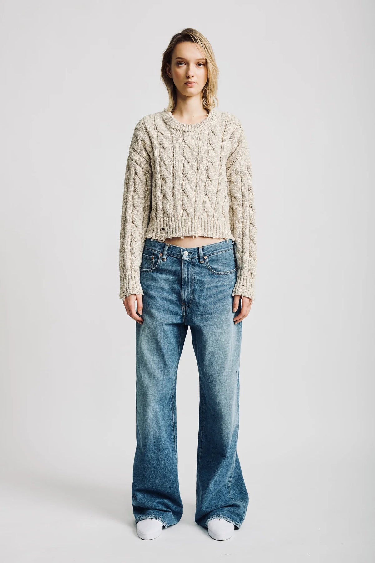 Pull Aran Light Grey - Denimist