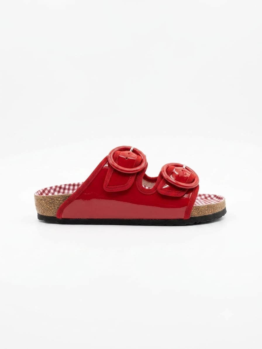 Arizona Round Buckle Flame Red - Birkenstock x Repetto