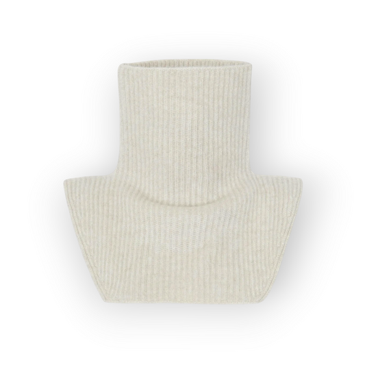 Ygreque Kujten Keelin detachable oatmeal cashmere turtleneck collar in ribbed knit