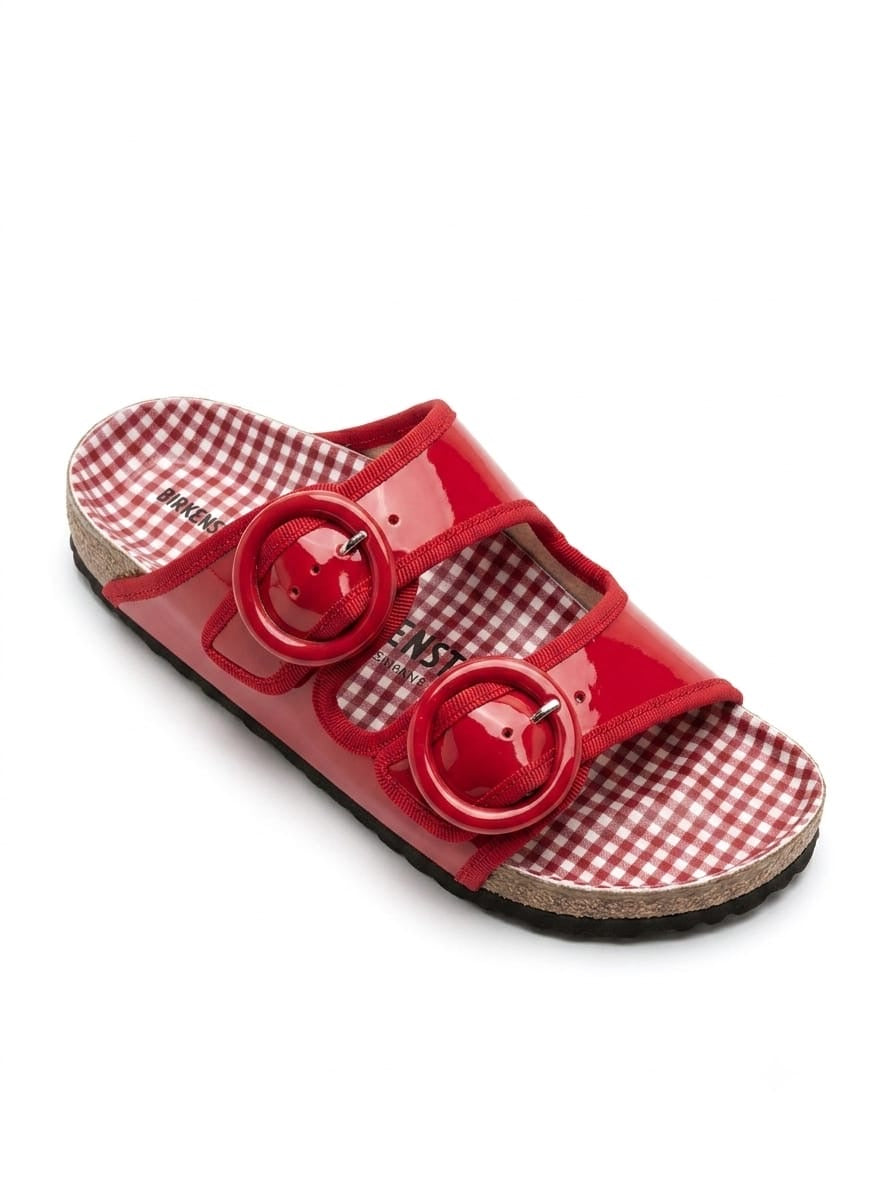 Arizona Round Buckle Flame Red - Birkenstock x Repetto
