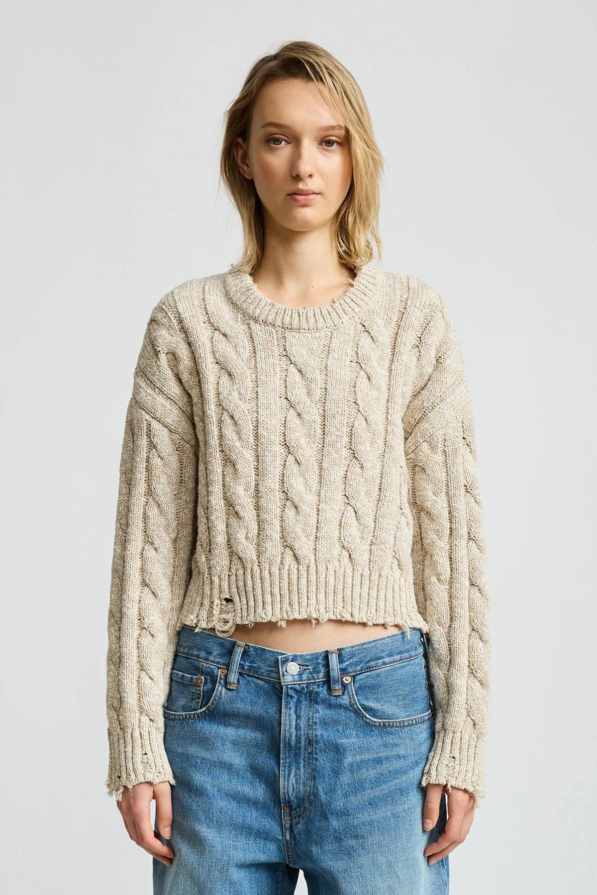Pull Aran Light Grey - Denimist