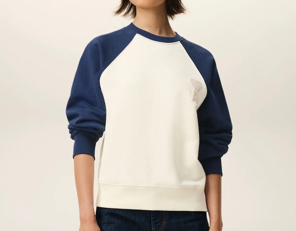 Sweat Creme/Encre - Ami Paris