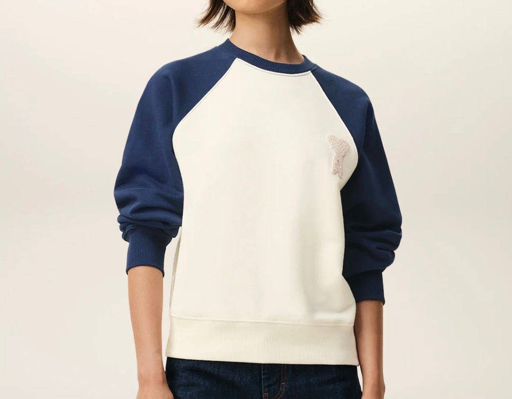 Sweat Creme/Encre - Ami Paris