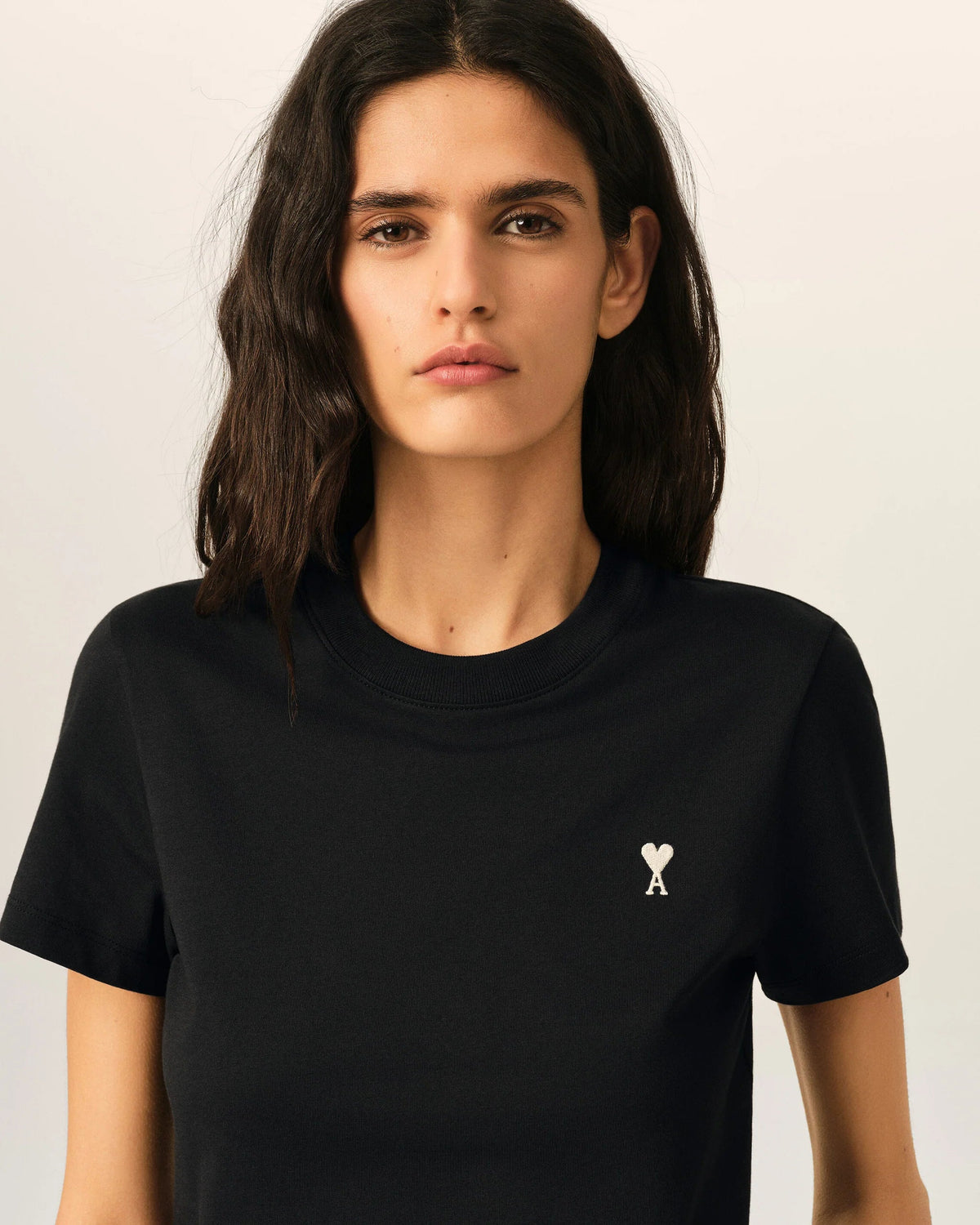 T-shirt Noir / Blanc  Croppé - Ami Paris
