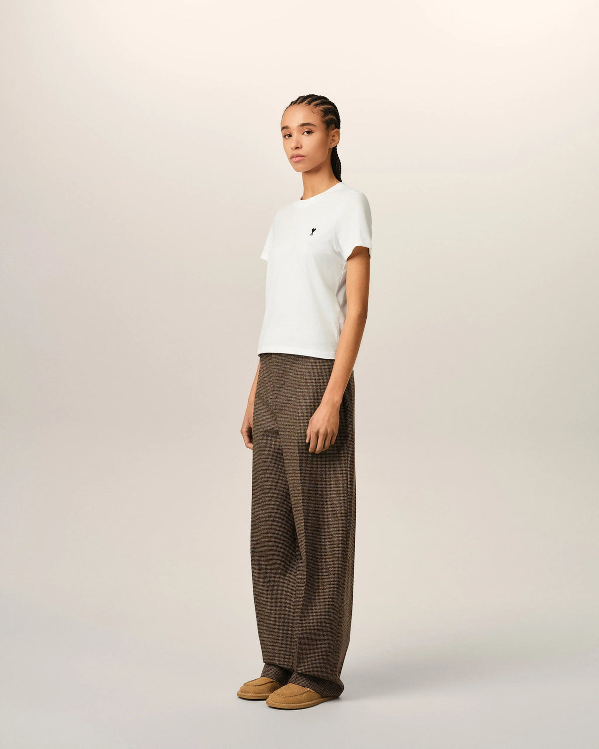 T-shirt Blanc Croppé - Ami Paris