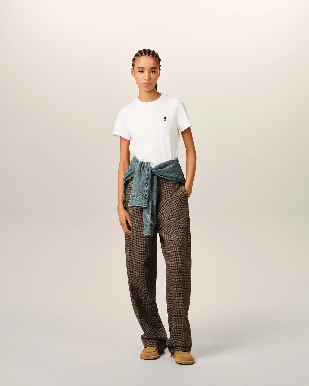 T-shirt Blanc Croppé - Ami Paris