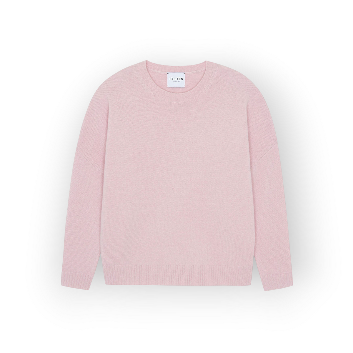 Ygreque Kujten Amélie oversized crew neck sweater in Milano Blush pink 100% cashmere jersey knit