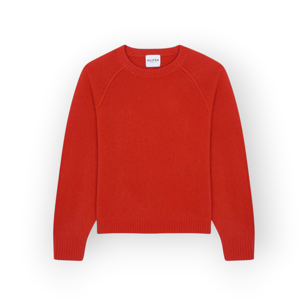 Ygreque Kujten Cadaisy orange rosso round neck sweater in 100% cashmere with a straight fit and jersey knit.