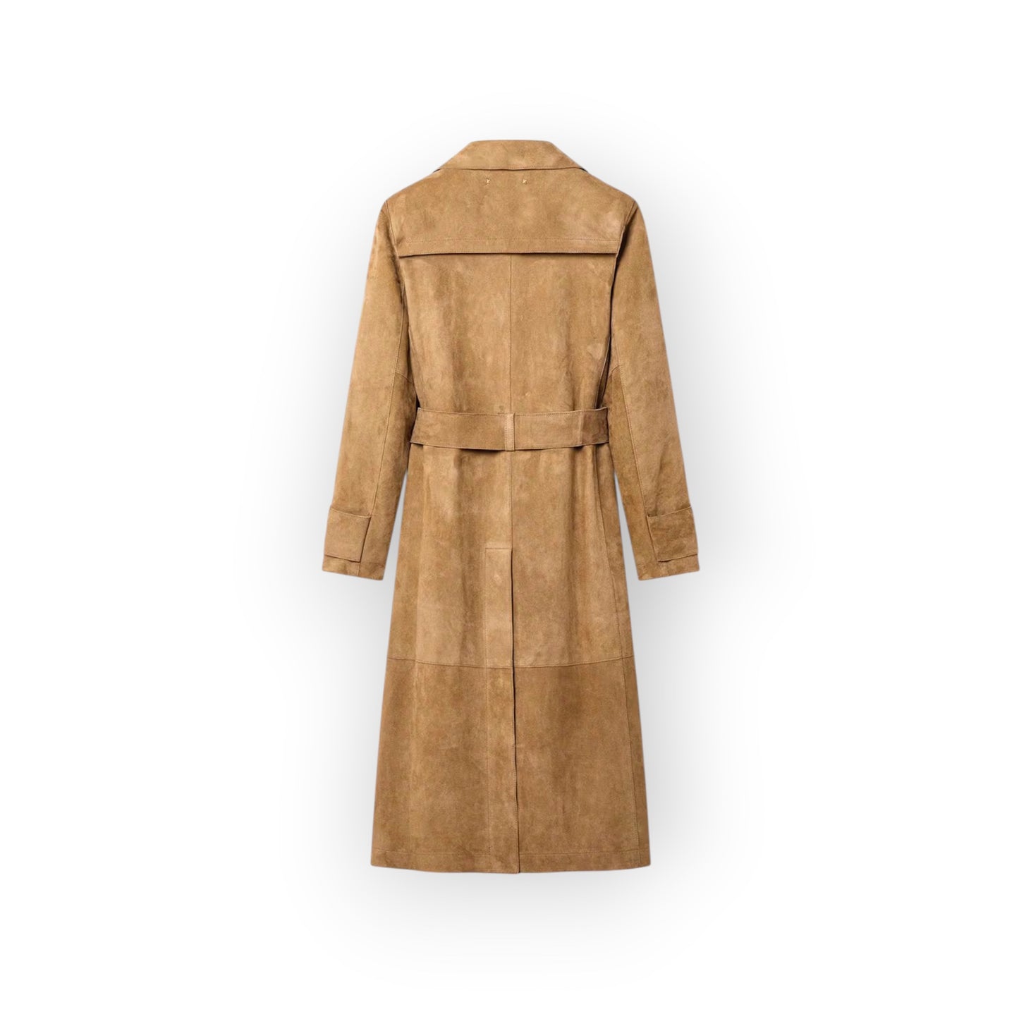 Trench-coat  en cuir velours sable - Golden Goose