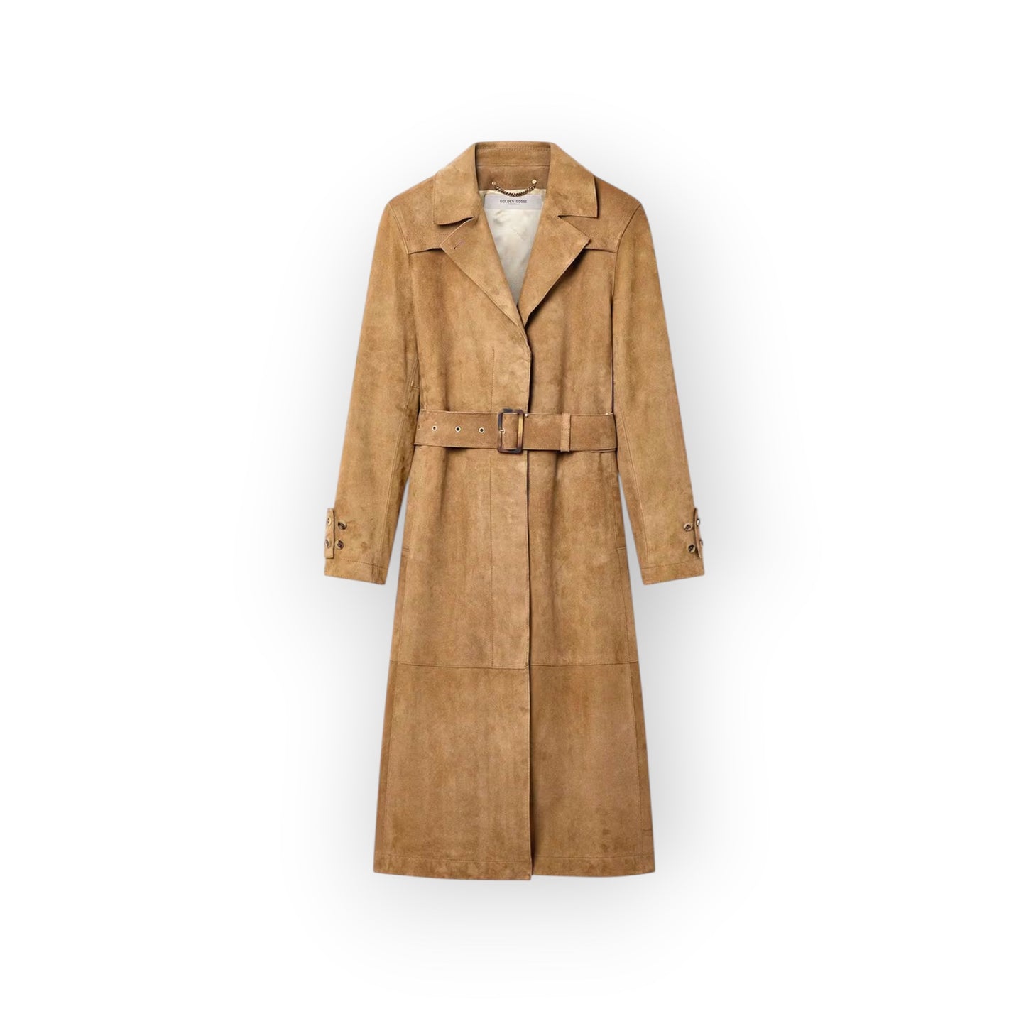 Trench-coat  en cuir velours sable - Golden Goose