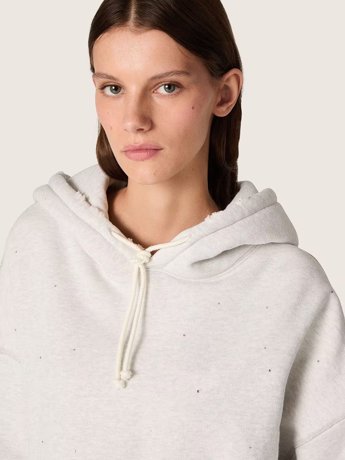 Sweat-shirt cropped gris chiné - Golden Goose