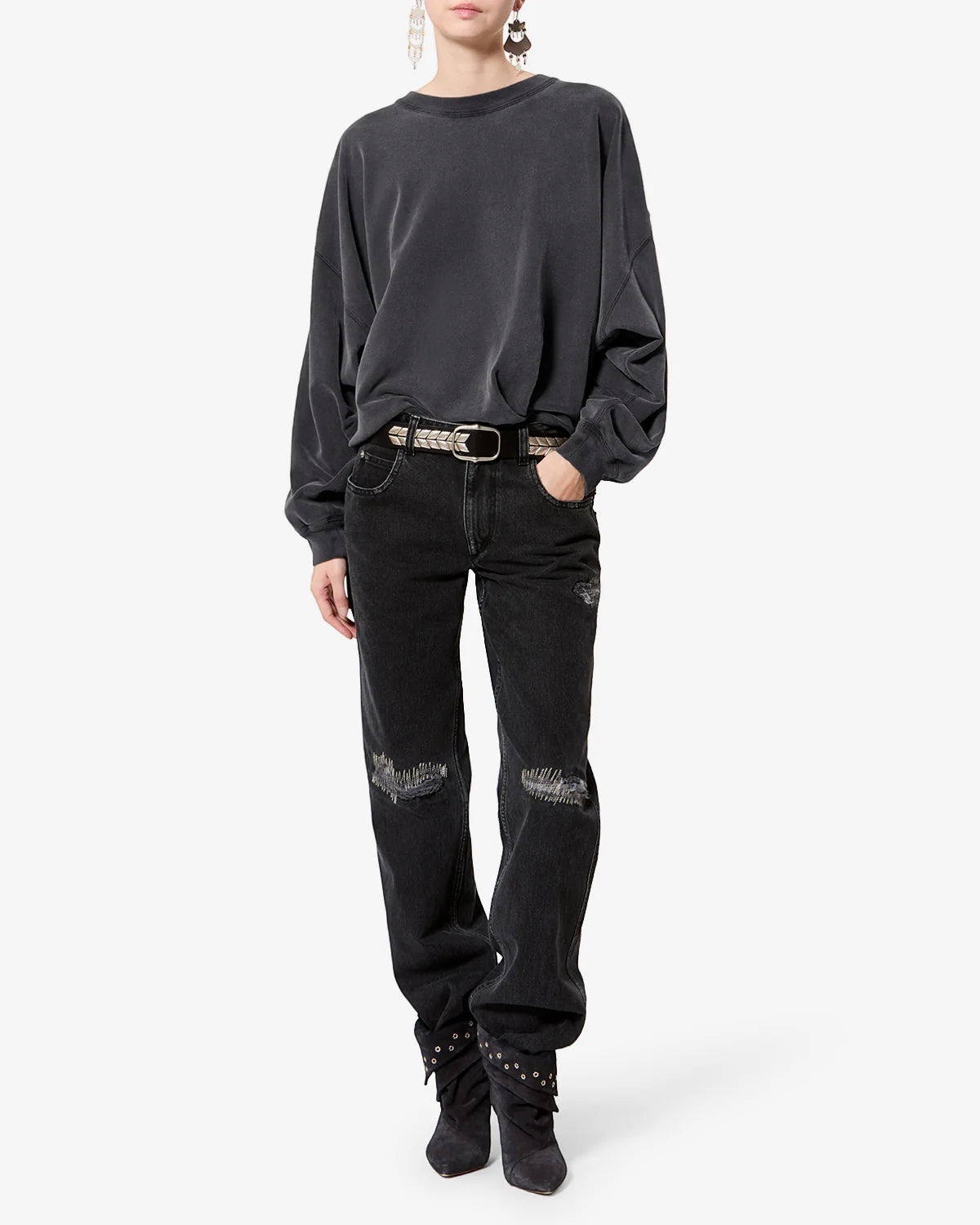 Sweat-shirt Sauria Faded Black - Isabel Marant