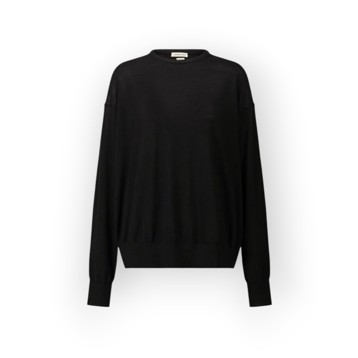 Ygreque Laurence Bras Sunrise black sweater in 100% wool with a loose fit and round neckline