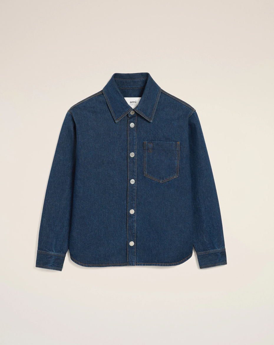 Blue Cotton Overrshirt - Ami Paris