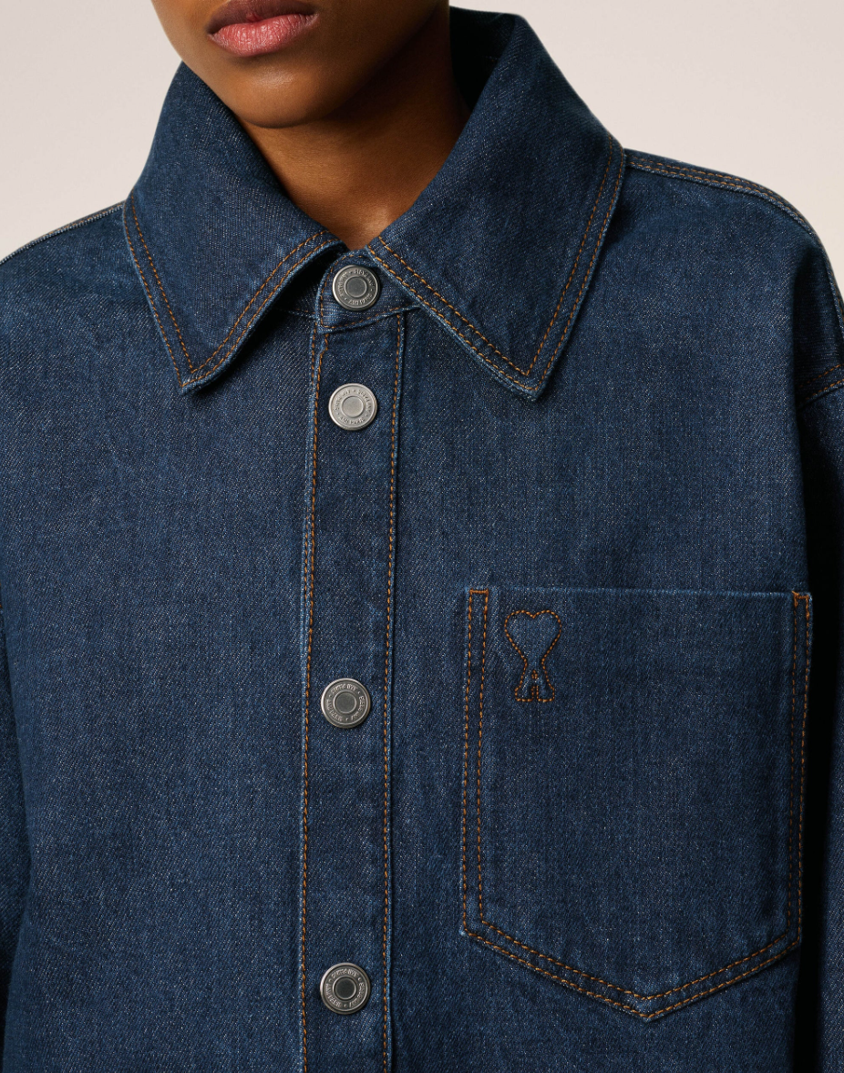 Blue Cotton Overrshirt - Ami Paris