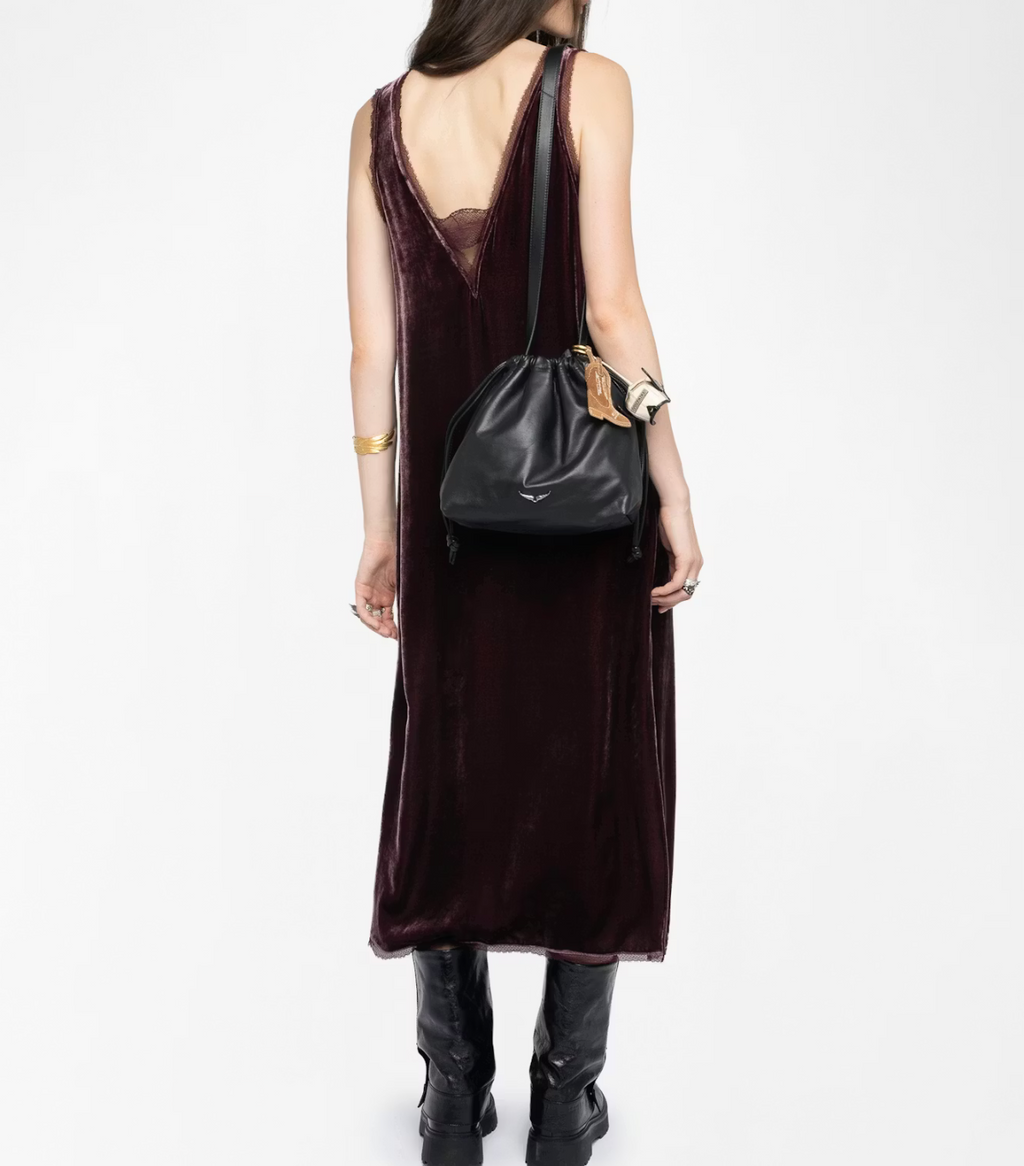 Renzo Velvet Burgundy Dress - Zadig & Voltaire