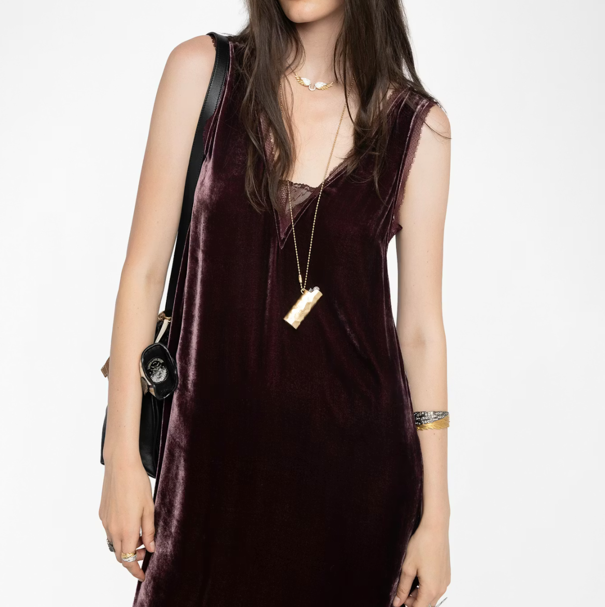 Renzo Velvet Burgundy Dress - Zadig & Voltaire