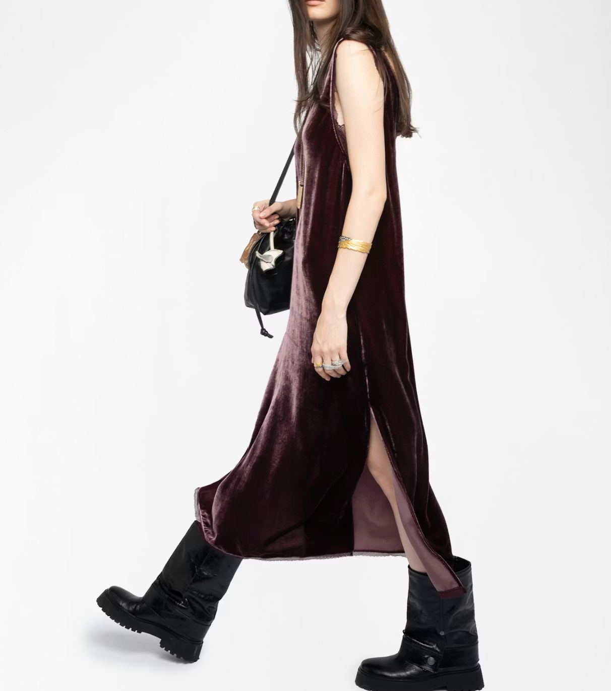Renzo Velvet Burgundy Dress - Zadig & Voltaire