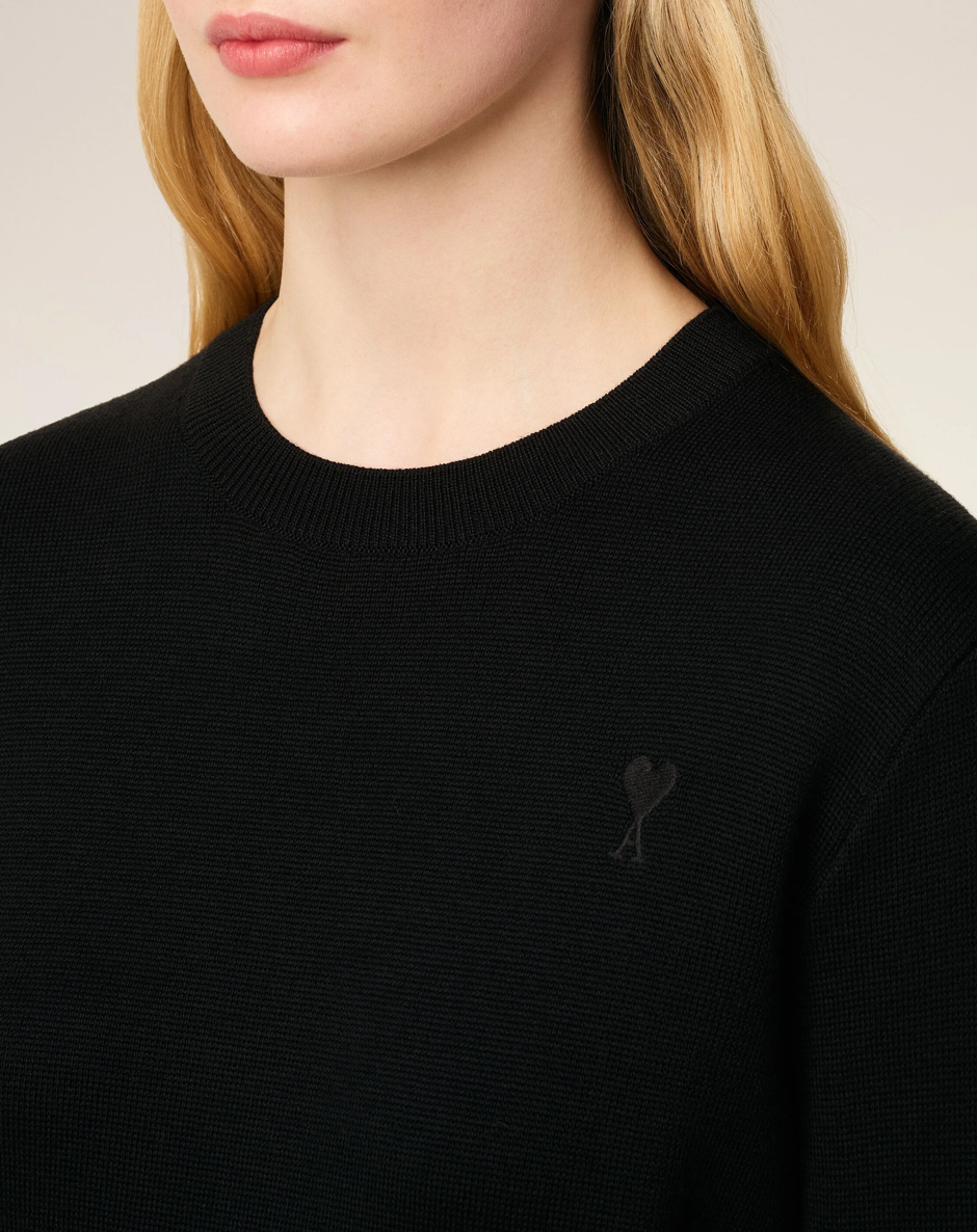 Pull Noir col rond - Ami Paris