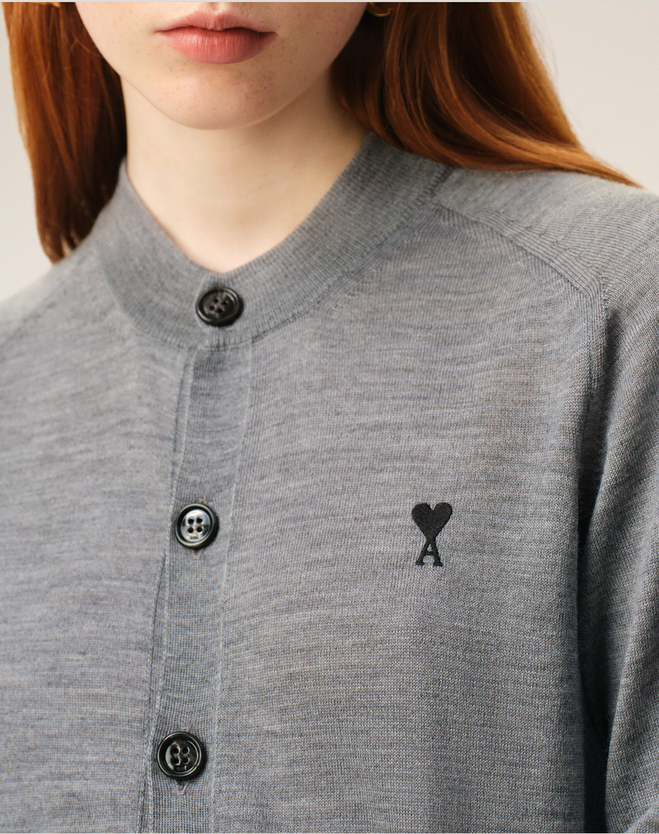 Cardigan Grey / Black - Ami Paris