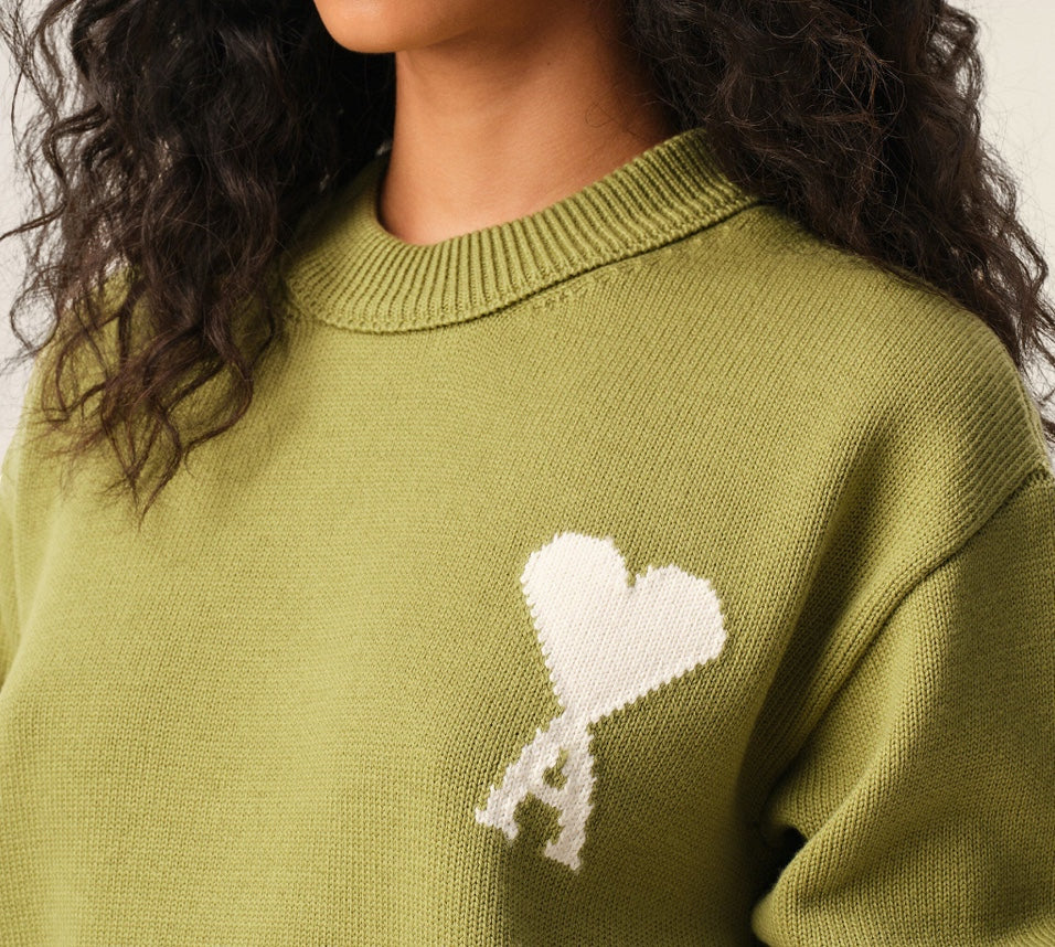 Cardigan Matcha / ecru - Ami Paris