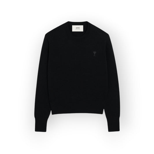 Pull Noir col rond - Ami Paris
