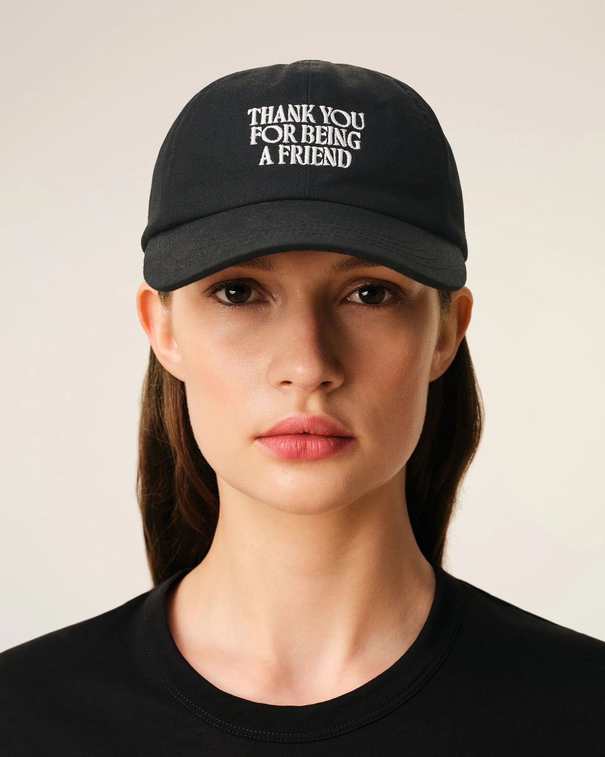 Casquette Noir Thank You For Being A Friend - Ami Paris