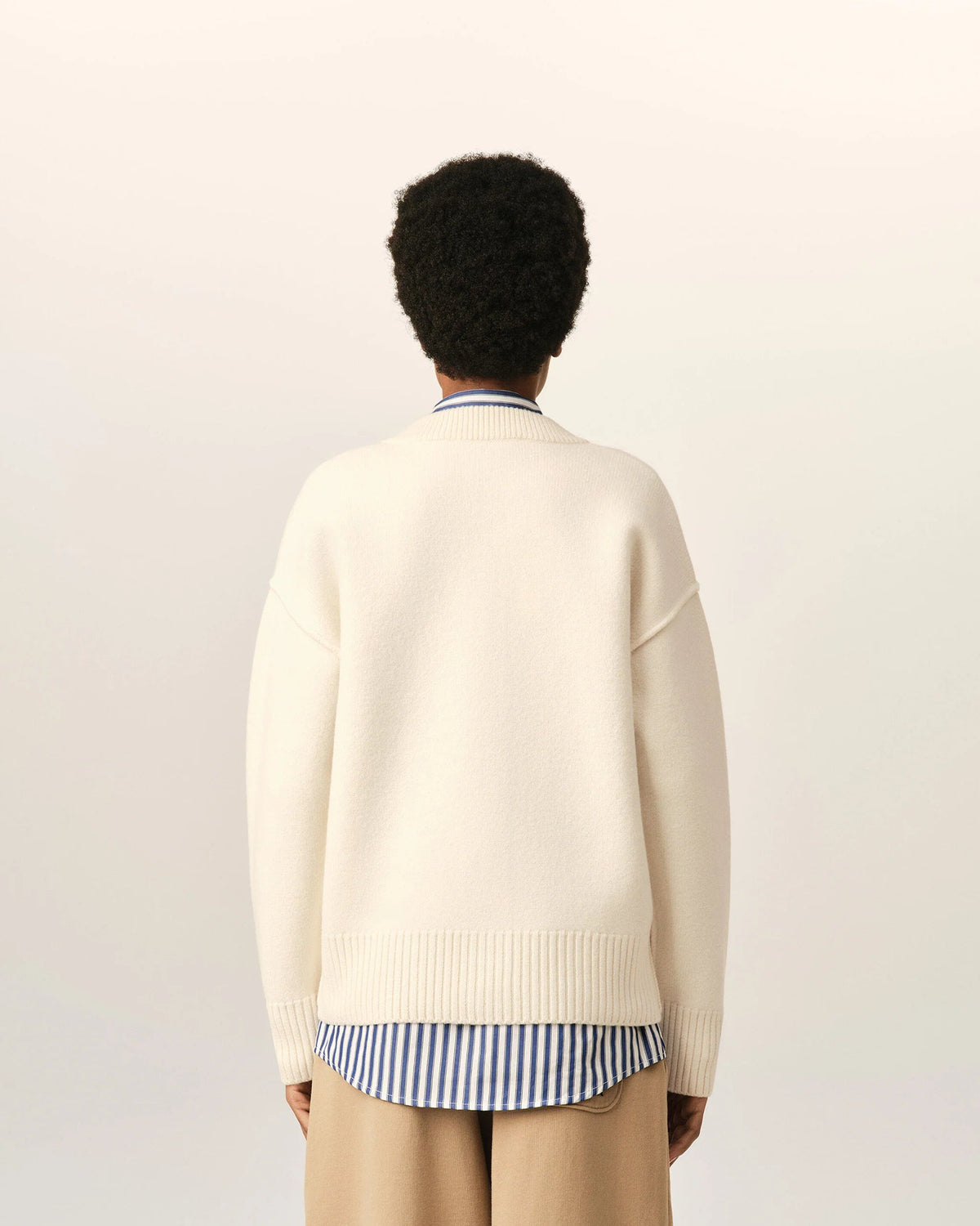 Cardigan Ecru/Noir - Ami Paris