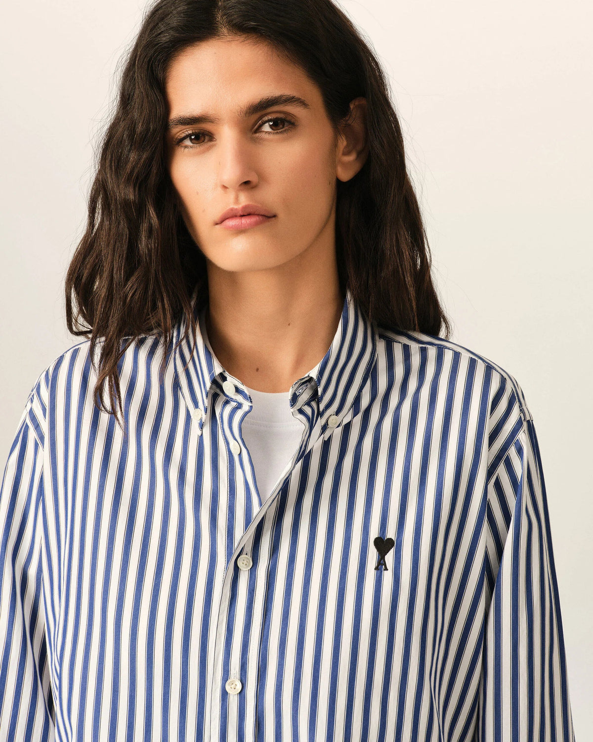 Chemise Rayée Bleu Roi / Blanc - Ami Paris