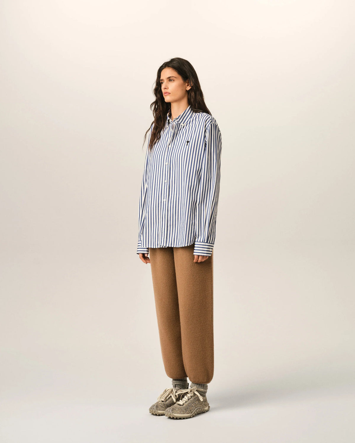 Chemise Rayée Bleu Roi / Blanc - Ami Paris