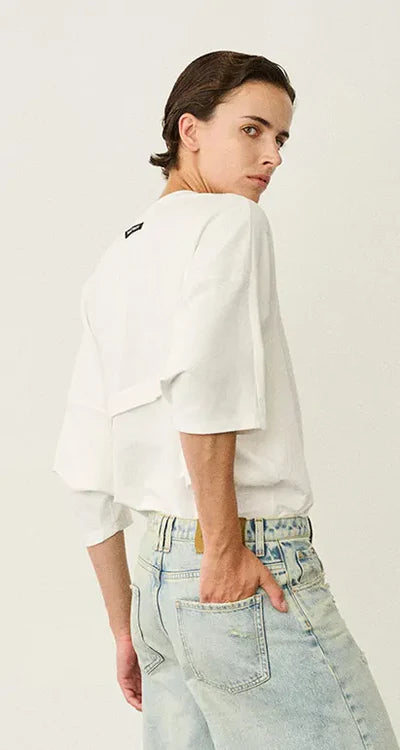 Sweat T-Shirt White - Halfboy