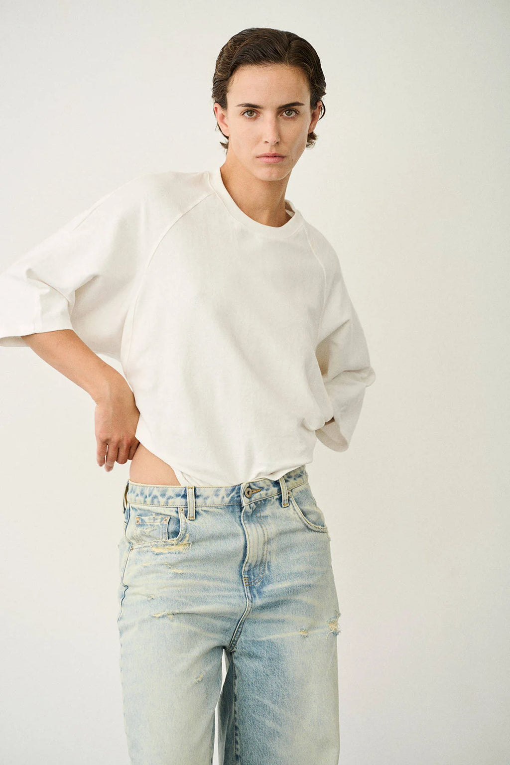 Sweat T-Shirt White - Halfboy