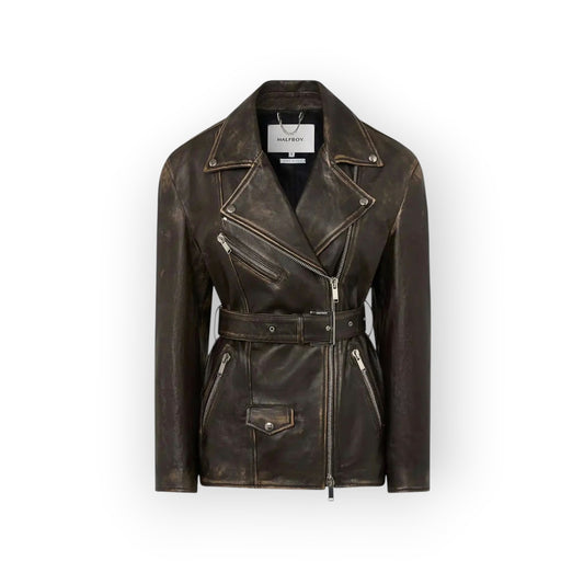 Veste Over Biker Brown - Halfboy