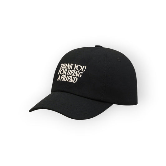 Ygreque Ami Paris black cotton baseball cap with Thank You For Being A Friend embroidery on the front